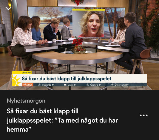Lekar till julklappsspel i Nyhetsmorgon!