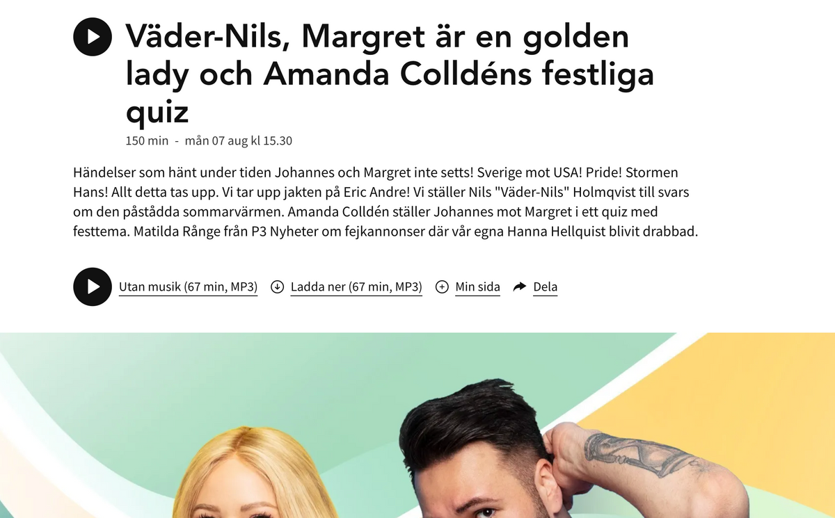 Festligt quiz i P3 eftermiddag