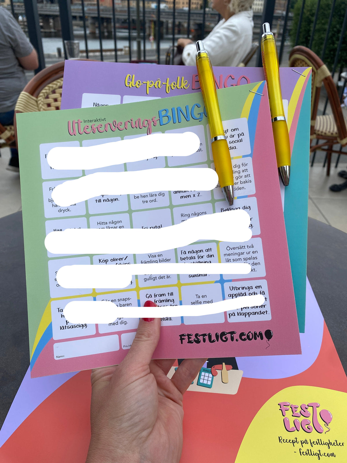Interaktivt uteserveringsbingo! 4-pack!