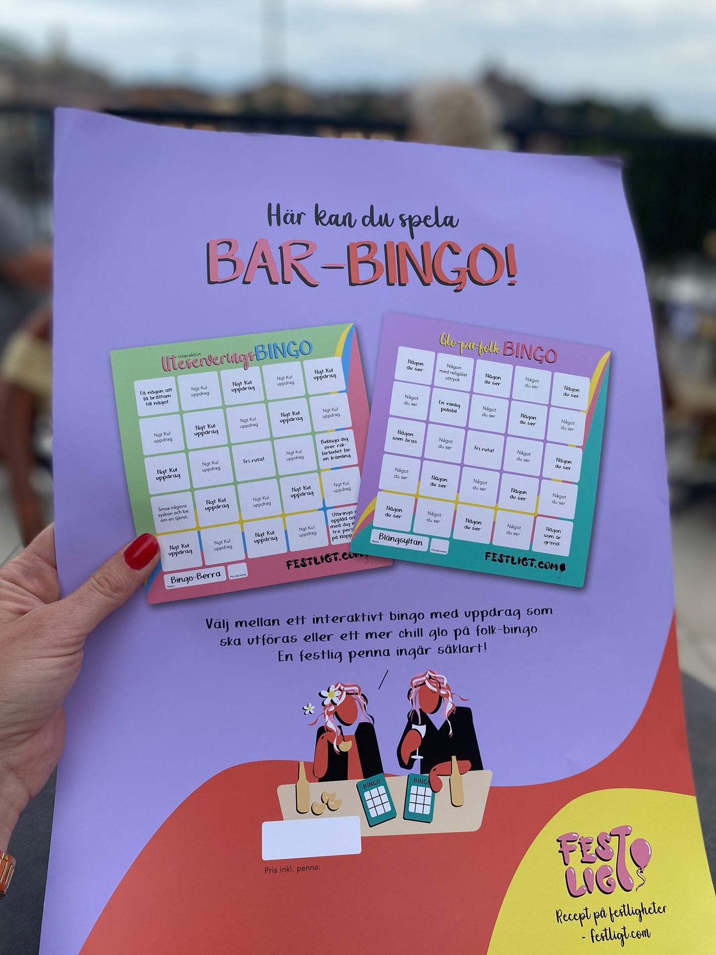 Interaktivt uteserveringsbingo! 4-pack!