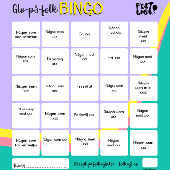 Glo på folk-bingo! 4-pack!