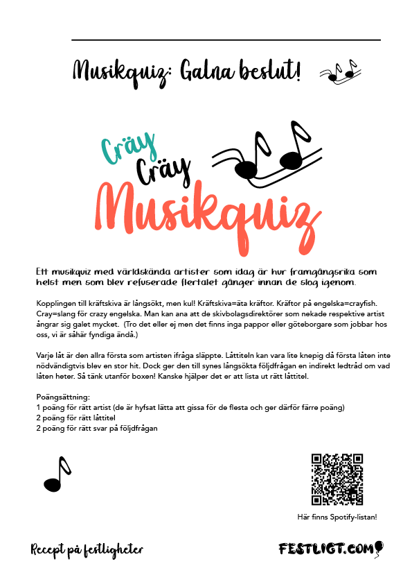 Musikquiz: refuserade världsartister!
