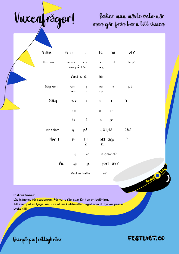 Snabba vuxenfrågor - studenten edition!