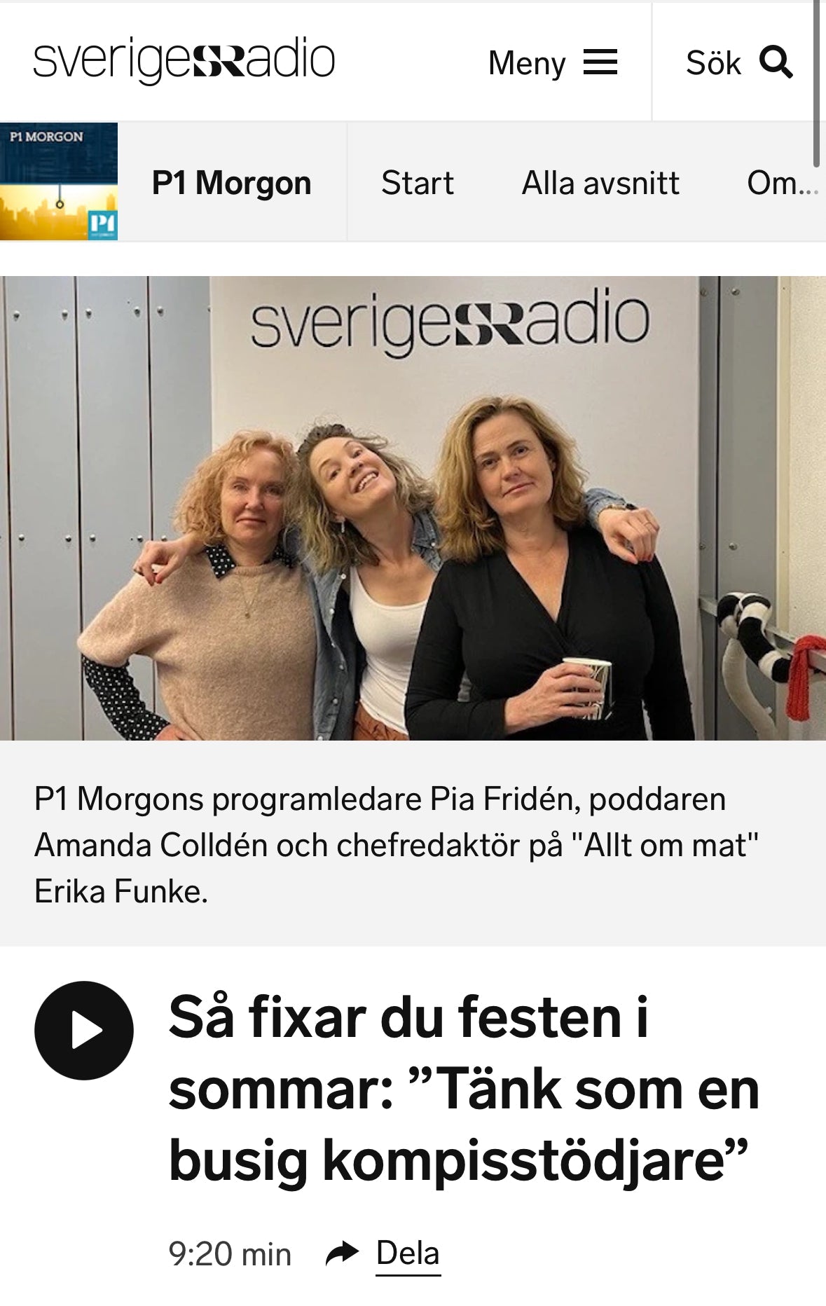 Om sommarfester och studentfiranden i P1