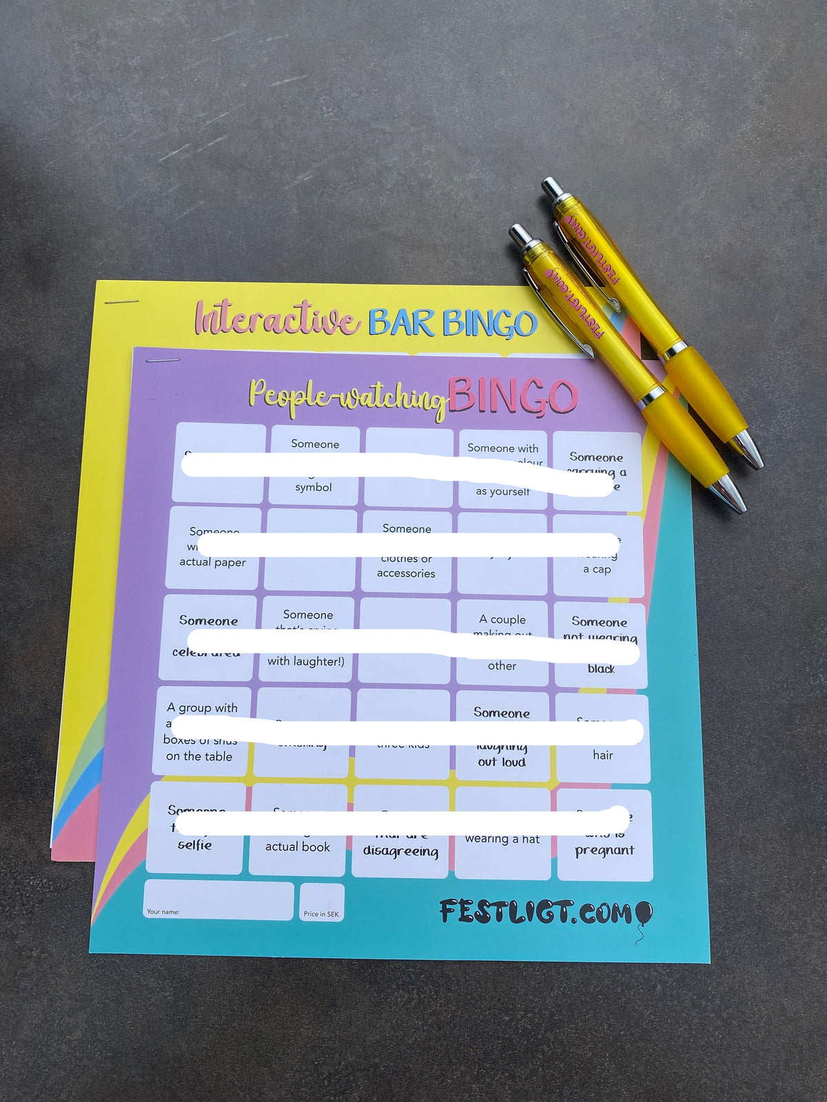 Glo på folk-bingo! 4-pack!